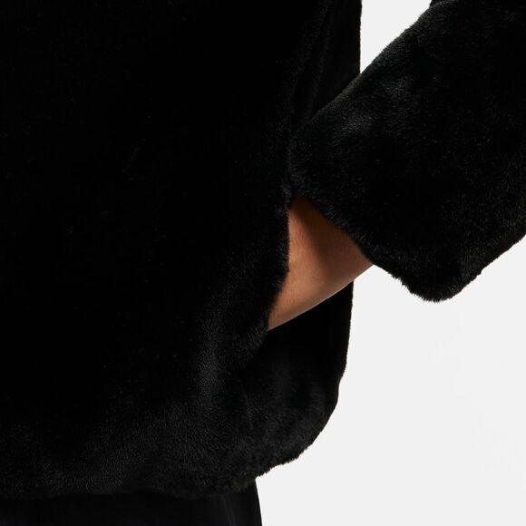 Nike Sportswear Plush Faux Fur Teddy Sherpa Jacket Black/White Small - Picture 6 of 7